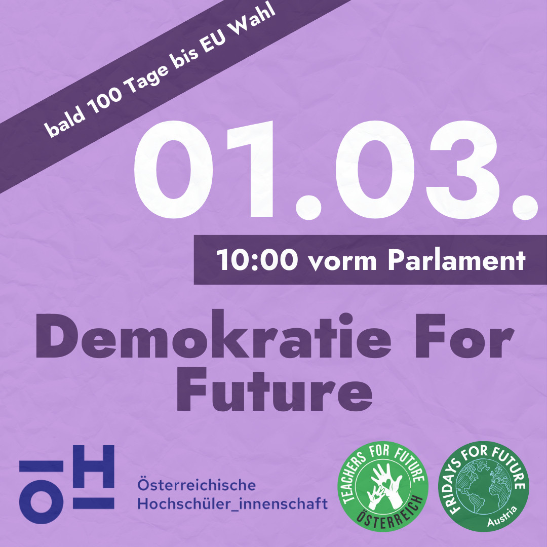 Ankündigung Aktion Demokratie for Future 1.3.2024