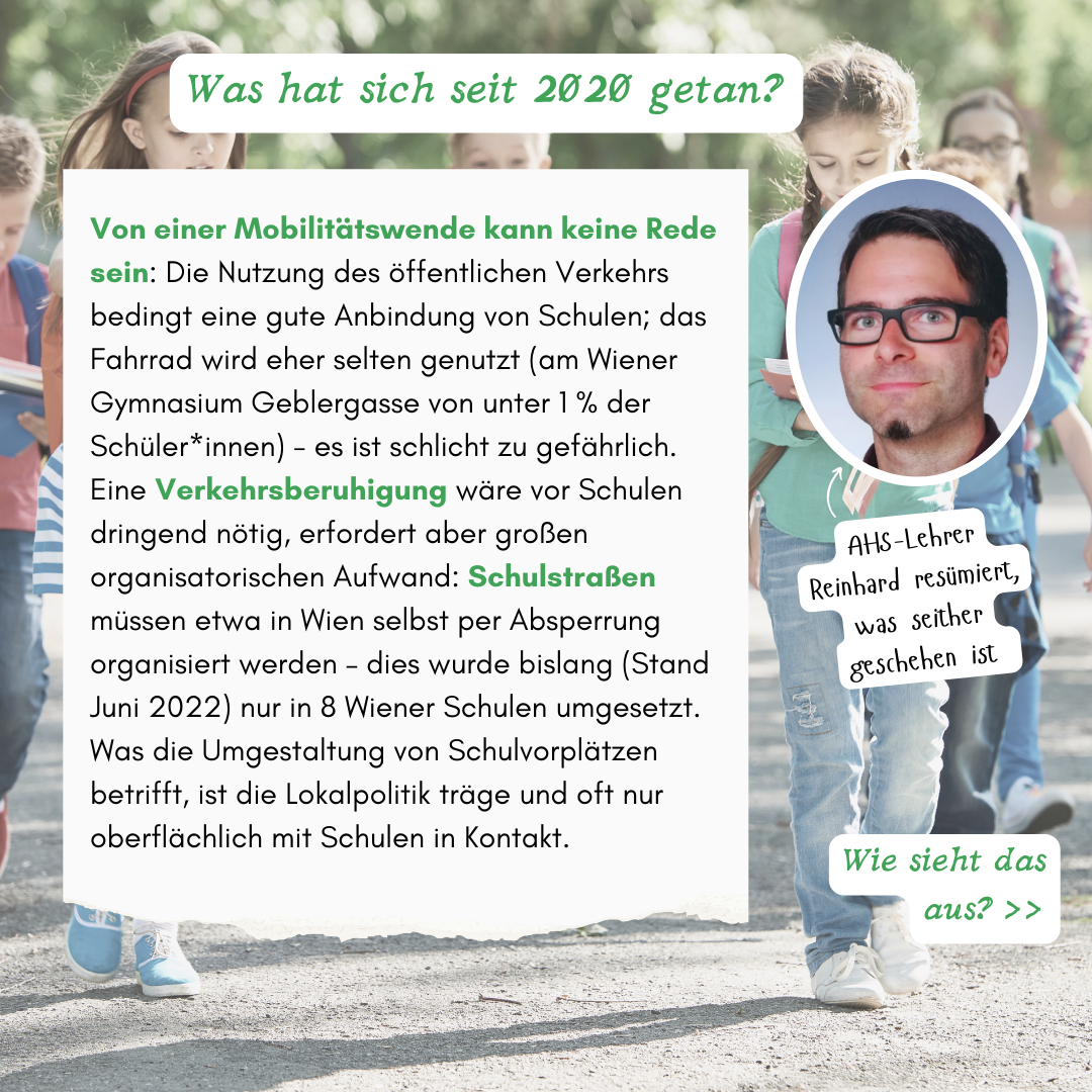 Was hat sich seit 2020 getan? AHS-Lehrer Reinhard resümiert, was inzwischen geschehen ist: 