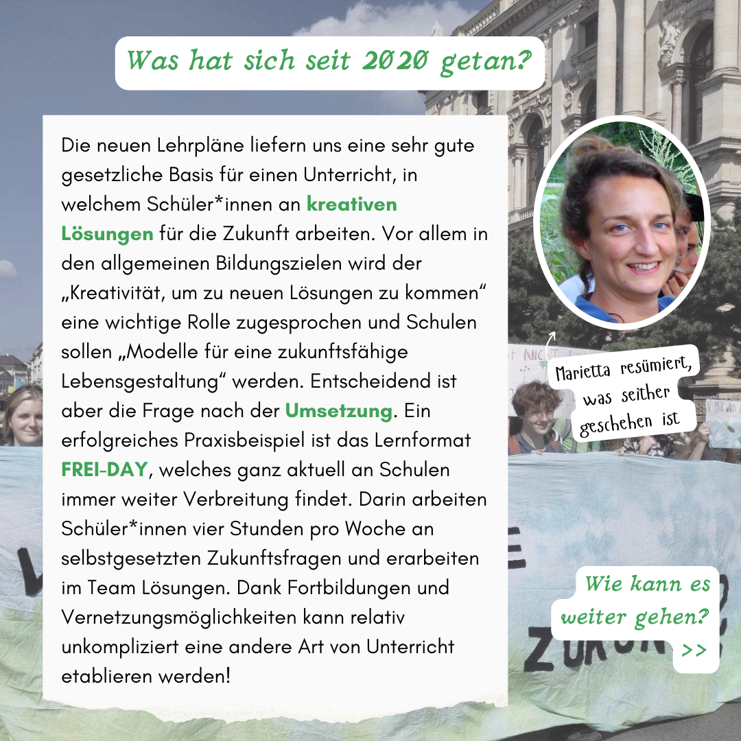 Was hat sich seit 2020 getan? Marietta resümiert, was inzwischen geschehen ist: 