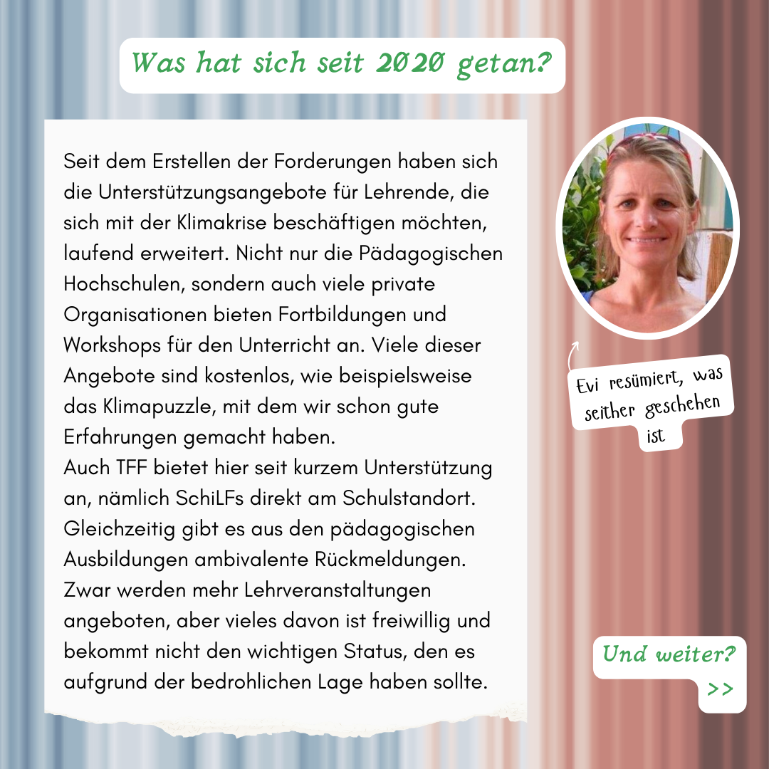 Was hat sich seit 2020 getan? Evi resümiert, was inzwischen geschehen ist: 