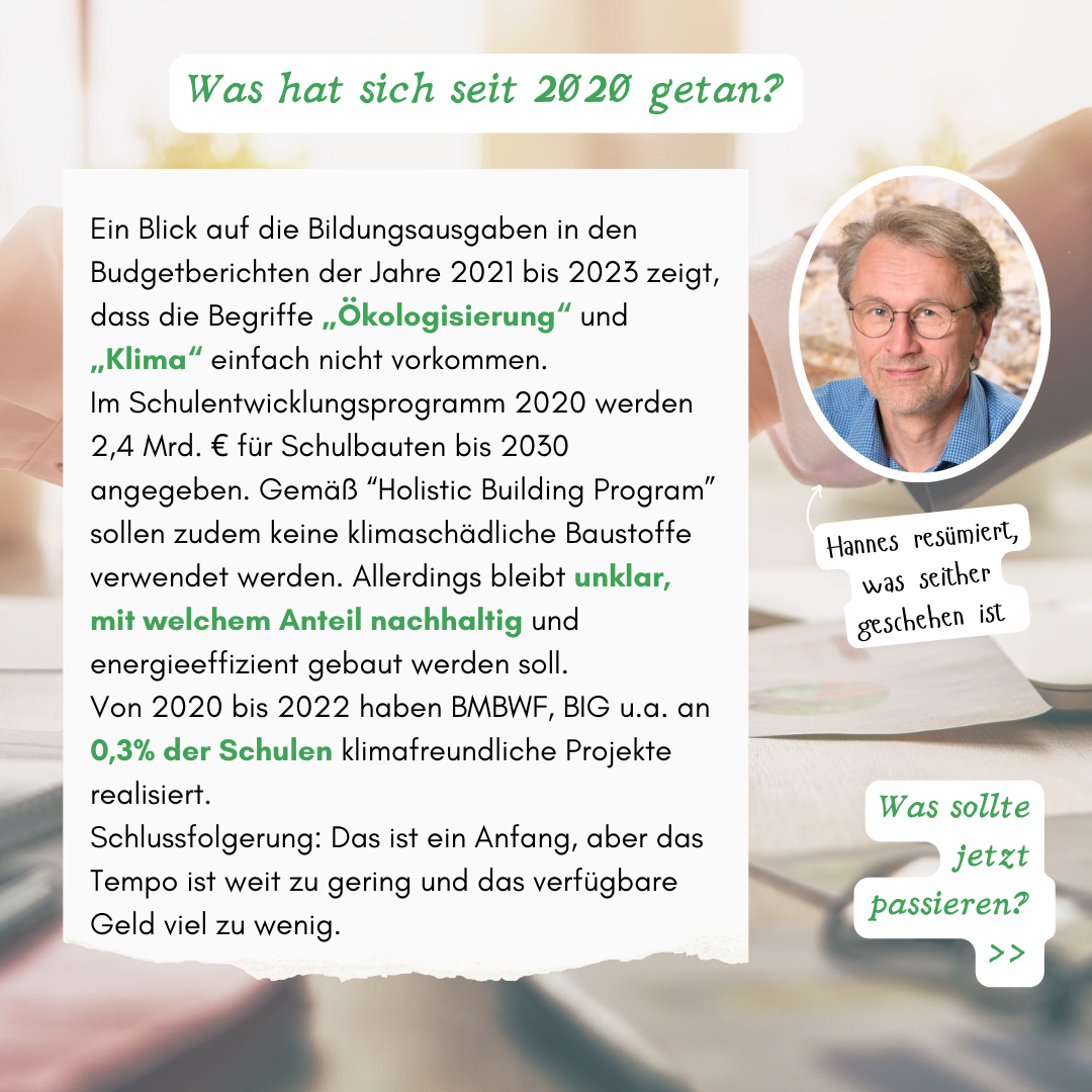 Was hat sich seit 2020 getan? Hannes resümiert, was inzwischen geschehen ist: 