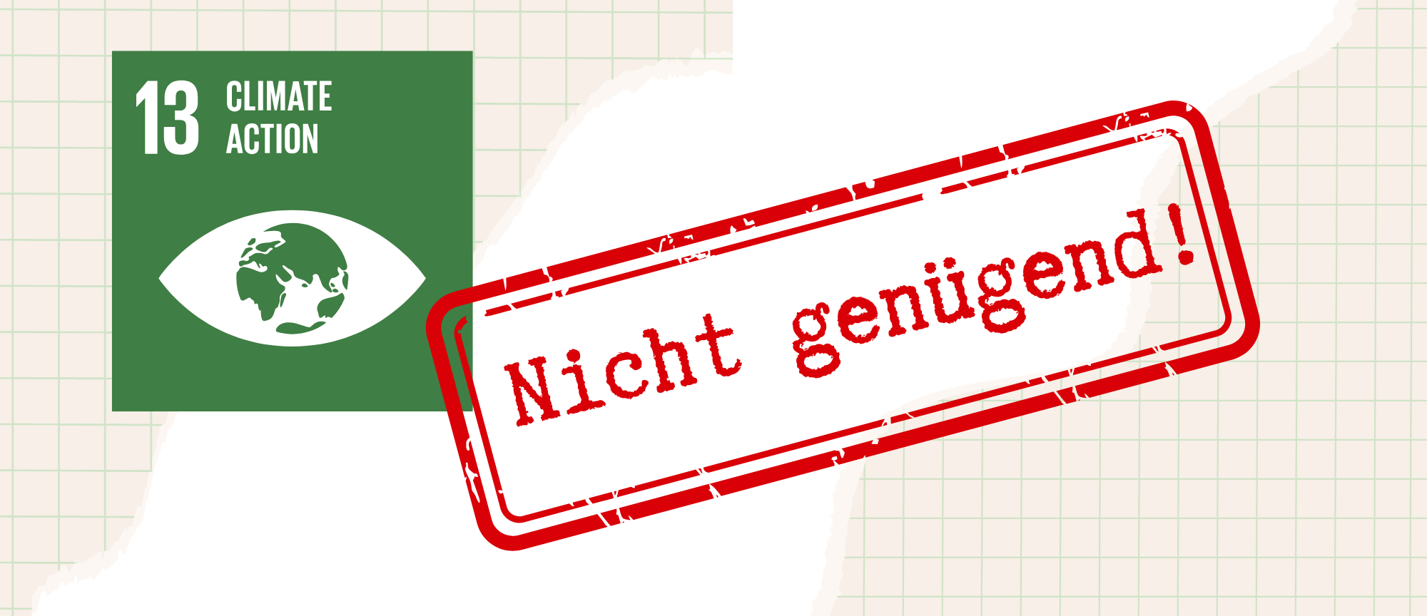 Nicht genügend Stempel auf Notizpapier neben SDG 