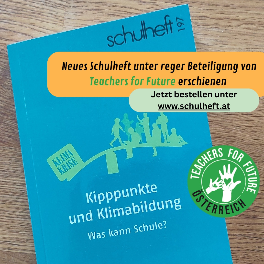 Schulheft Nr. 197 zum Thema "Kipppunkte und Klimabildung" liegt auf einem Tisch