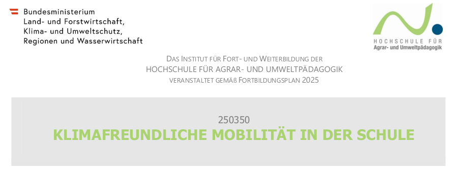 PDF-Header der Fortbildung "Klimafreundliche Mobilität in der Schule"